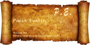 Papik Evelin névjegykártya